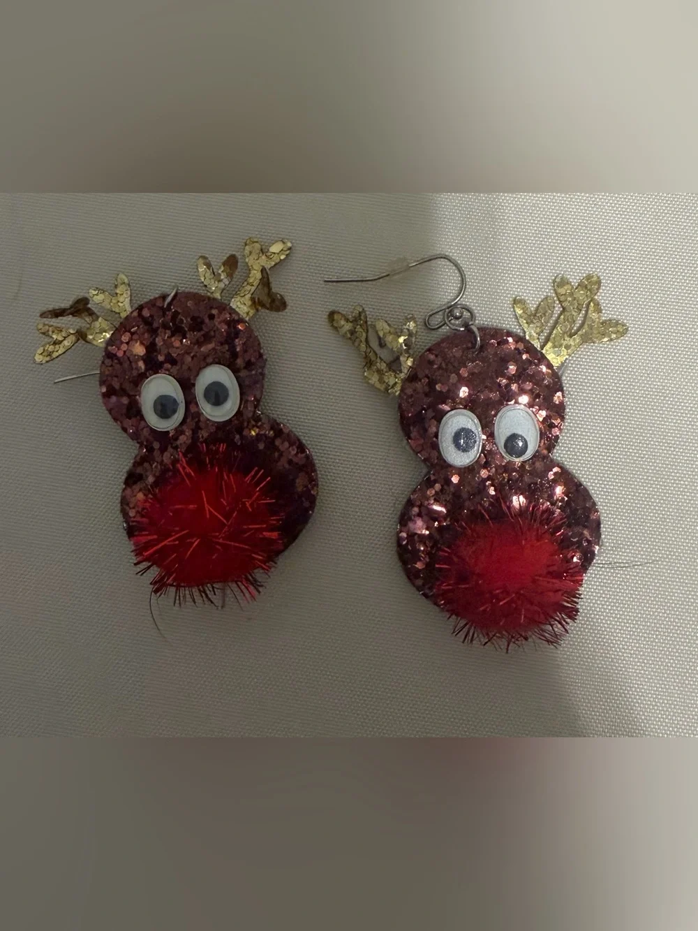 Festive Reindeer and Ornament Earring Set - Red